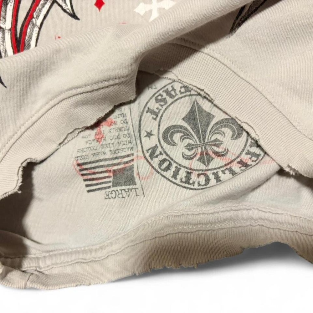 Affliction white red cross wings Size L - Picture 3 of 8